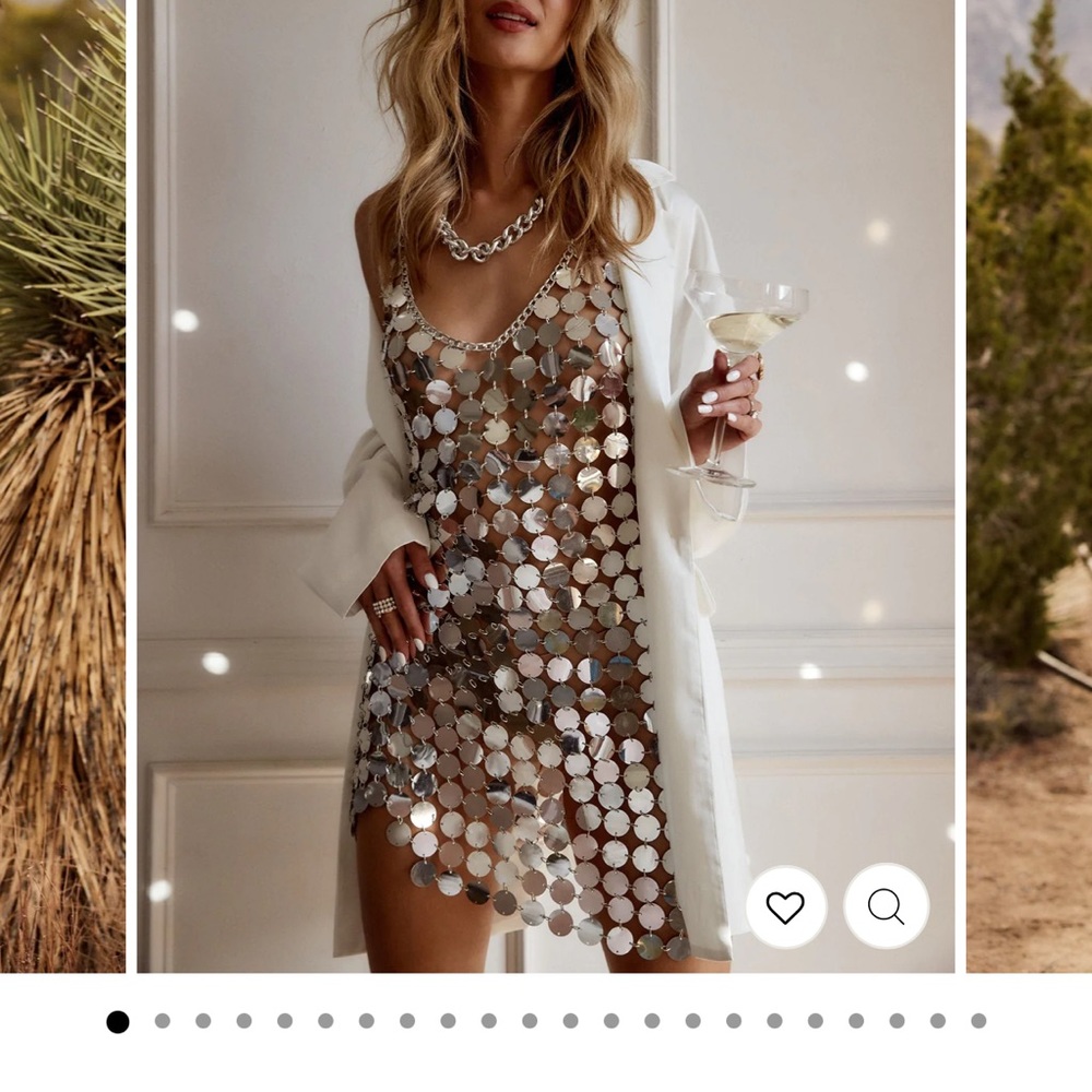 Diana Silver Disco Dress